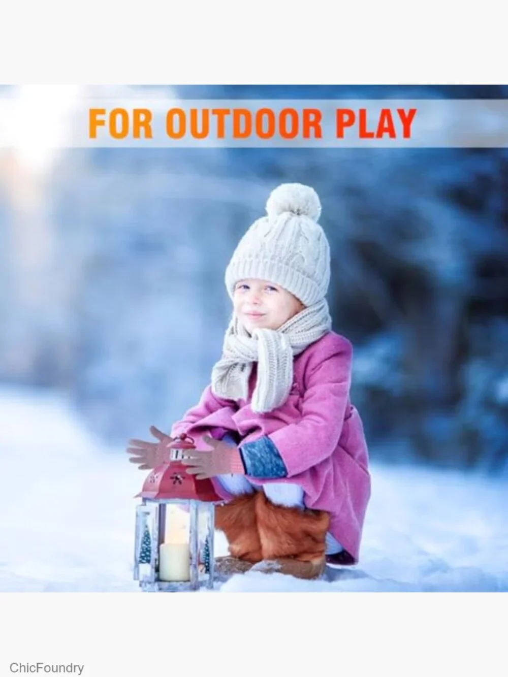 3 Pairs Toddler Kids Winter Knit Gloves Soft Wool Lined Full Finger